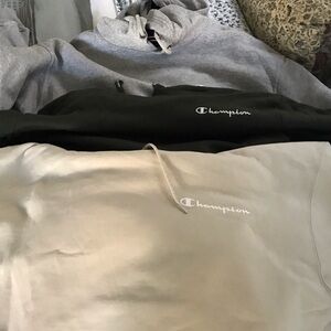 Champion Men's Hoodie - Gray, Black, and Tan